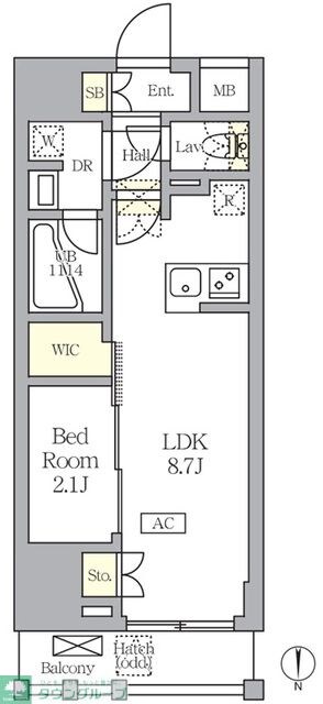アジールコート王子の物件間取画像
