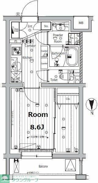 メイクスデザイン学習院下の物件間取画像