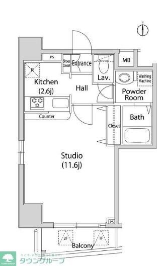 グレイスコート西麻布Iの物件間取画像