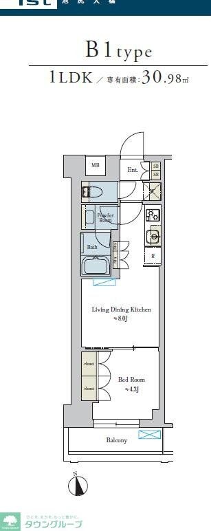 Brillia ist 池尻大橋の物件間取画像