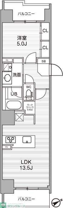 シーズンフラッツ武蔵小山の物件間取画像