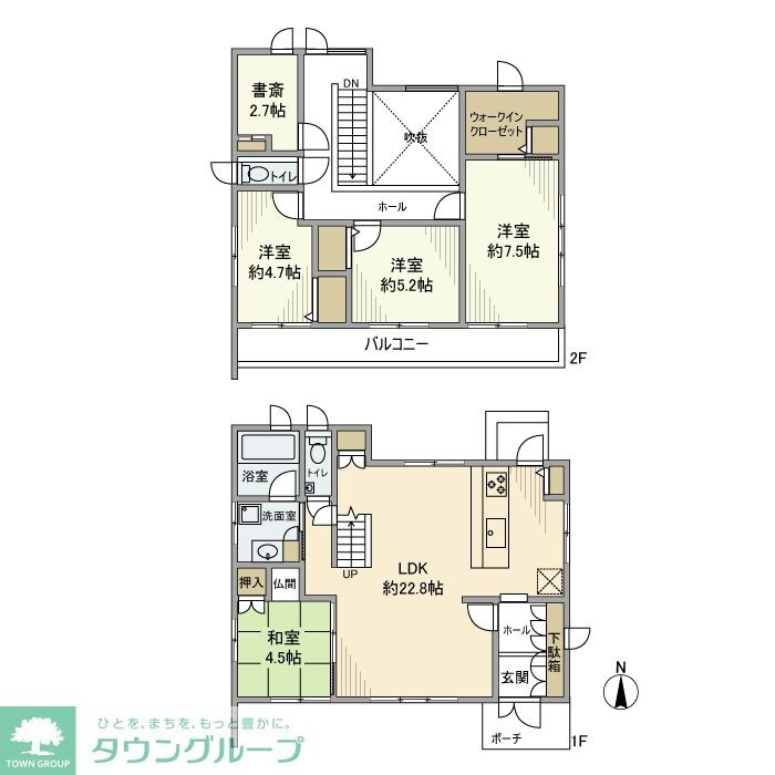 片倉町戸建の物件間取画像