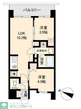 オープンブルーム二子の物件間取画像