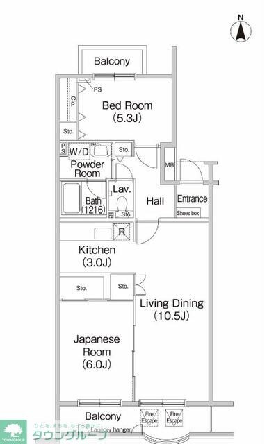 フィール野川Bの物件間取画像