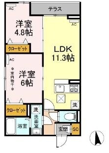 Dフラット台町の物件間取画像