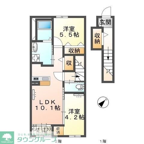 厚木市下川入新築アパートの物件間取画像