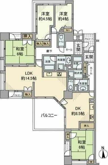 ビュータワーズ向陽台3号棟の物件間取画像