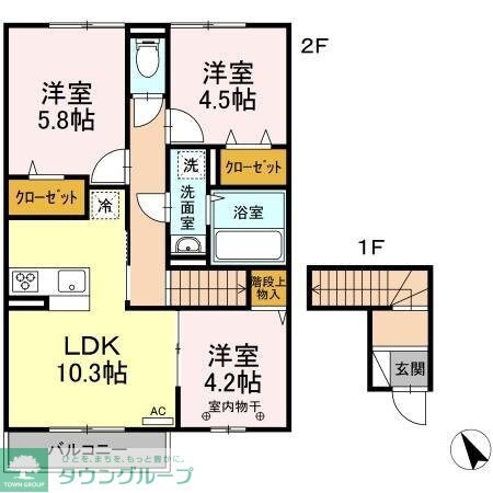 リビング平沢の物件間取画像