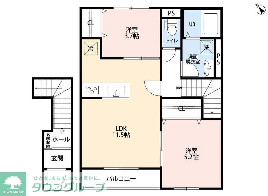 リーブルファイン相模原中央区中央の物件間取画像