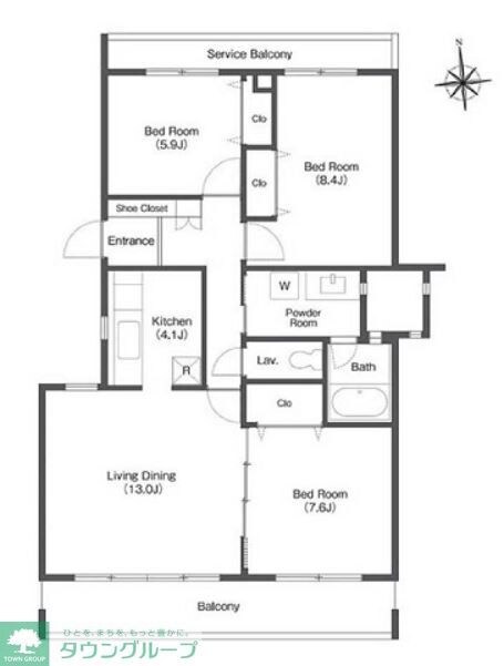 コンフォリア鷺沼三丁目の物件間取画像
