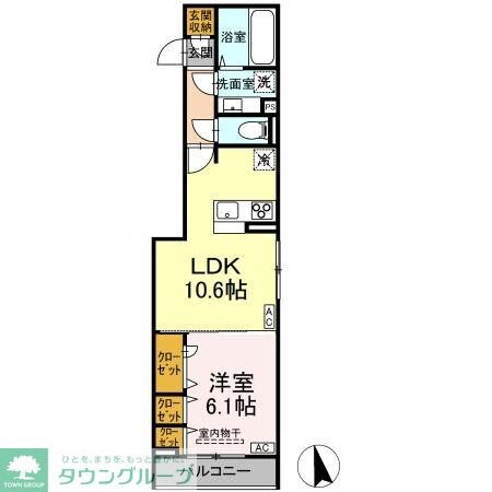 D-ROOM田町Aの物件間取画像