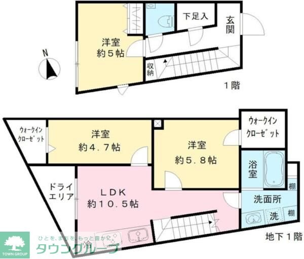 Coeur Blanc八幡山の物件間取画像