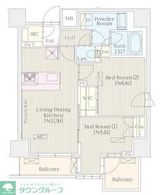 ケルスコート笹塚の物件間取画像