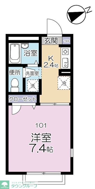 ラベンダーハイツ府中Bの物件間取画像