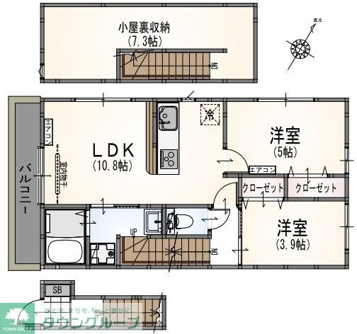 サンライズ国立IIの物件間取画像