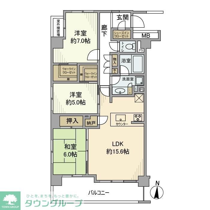 アーデル・フェリエ国立東の物件間取画像