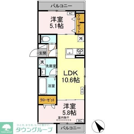 D-ROOM松木Bの物件間取画像