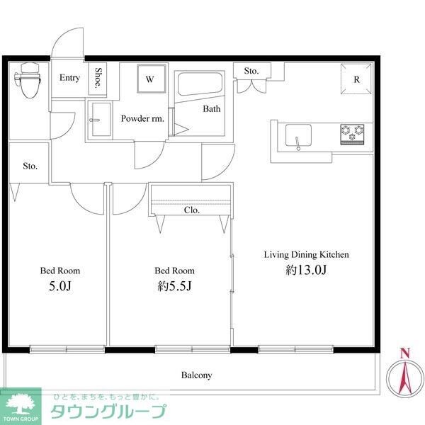 フェリス国立の物件間取画像