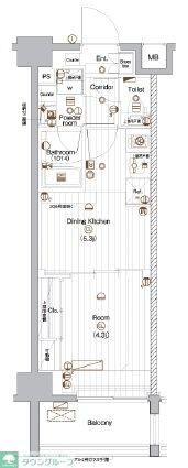 プレミアムキューブ上野毛#moの物件間取画像