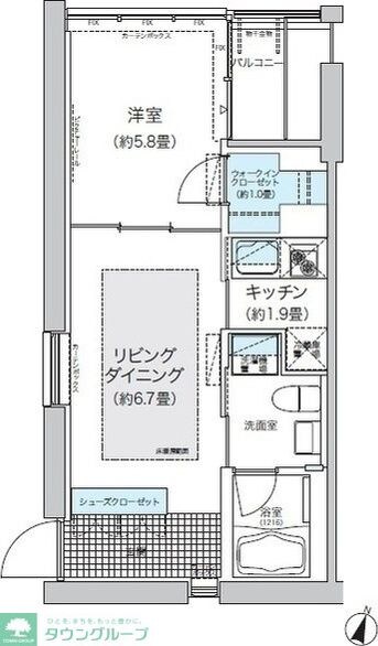 ガーデニエール砧ウエストの物件間取画像