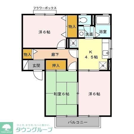 ヴィラ栗本Aの物件間取画像