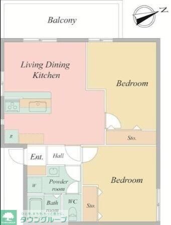 グランドハイツ西国立の物件間取画像