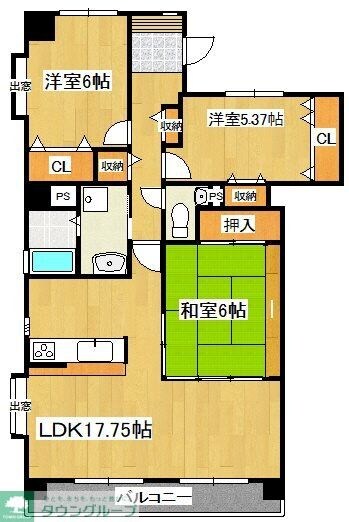 フラージュ・ヴェールの物件間取画像