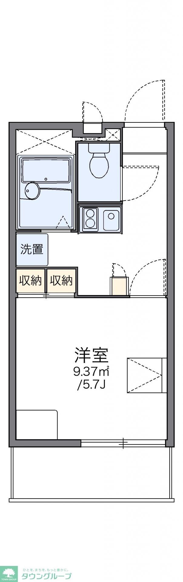 レオパレス新町Cの物件間取画像