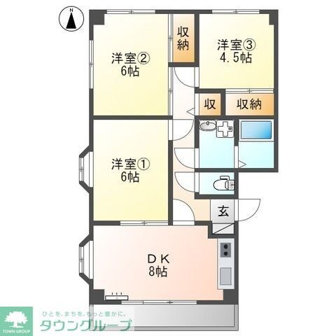 グランディール天神の物件間取画像