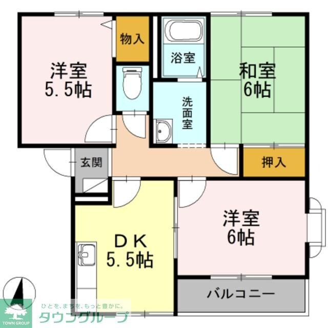 アスカハイム D棟の物件間取画像