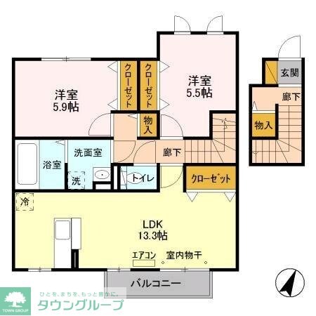 イーズフィールド Bの物件間取画像