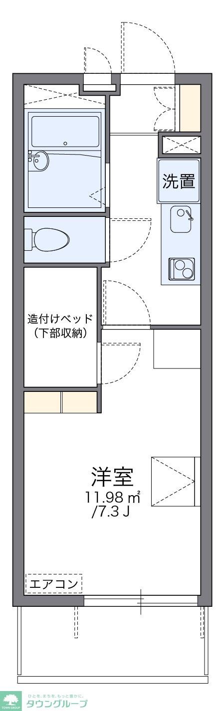 レオパレスオークヒルズAの物件間取画像