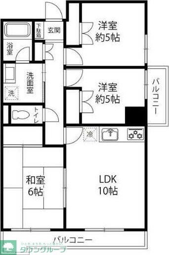 ヒルサイドコート松戸の物件間取画像