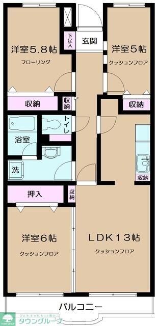 イーストパーク胡録台の物件間取画像