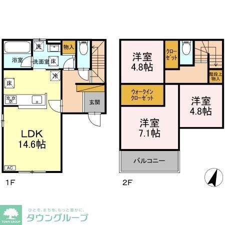 大野町2丁目戸建貸家の物件間取画像