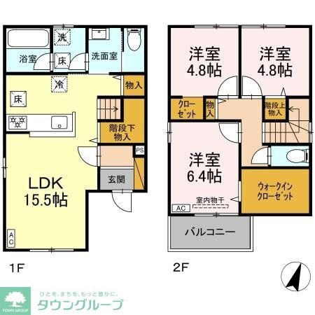 大野町2丁目戸建貸家の物件間取画像