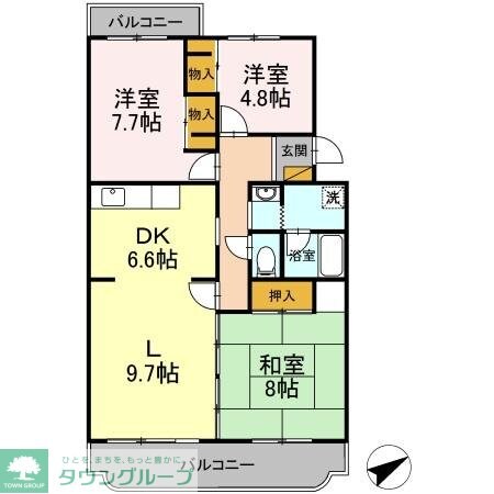 メゾンベルウッドの物件間取画像