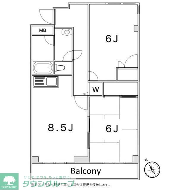 メゾンリヴィエール道場北の物件間取画像