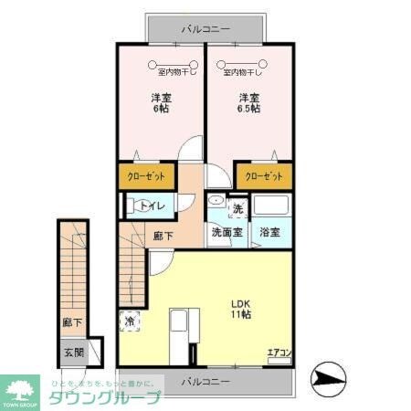 センターハウスBの物件間取画像