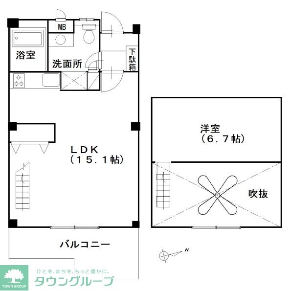 メイクスF棟の物件間取画像