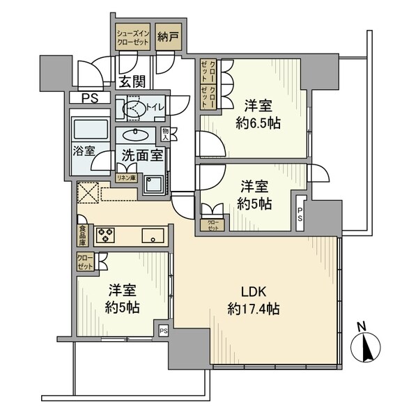 プラウドタワー小岩ファーストの物件間取画像