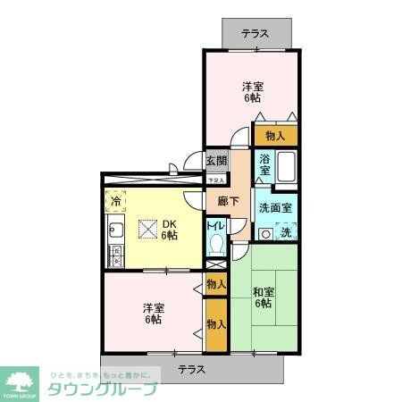 ハイツ・サンピーチ Cの物件間取画像