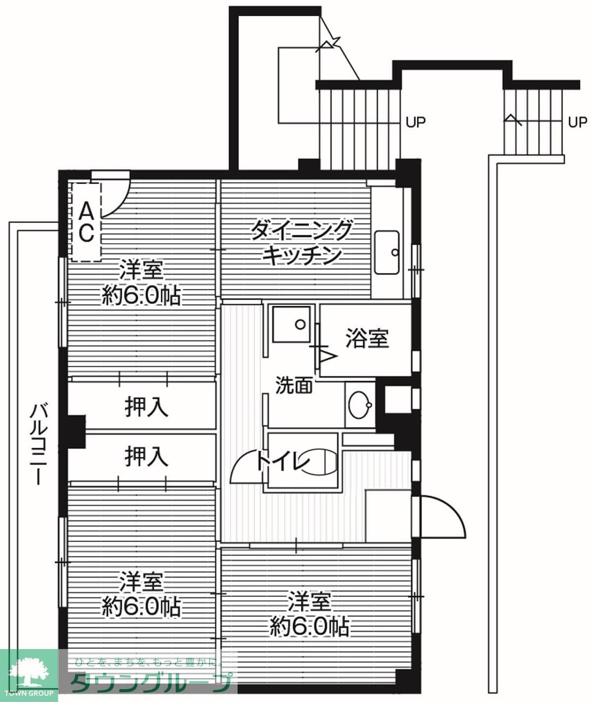 ビレッジハウス千種1号棟 (301号室)の物件間取画像