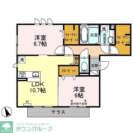 メルベージュ1の物件間取画像