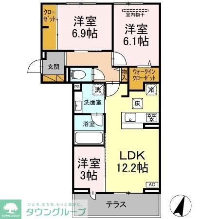 リシェスみのり台 B棟の物件間取画像