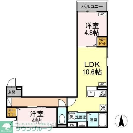 セレスティア栗原の物件間取画像