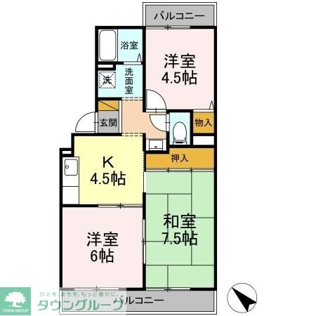 ボアクレール Bの物件間取画像