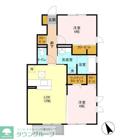 ロイヤルコート Dの物件間取画像