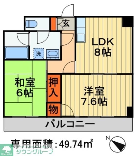 メゾンリヴィエール道場北の物件間取画像