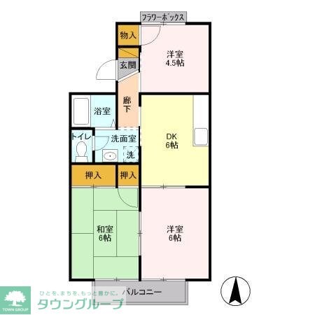 サンモールおゆみ野 Bの物件間取画像
